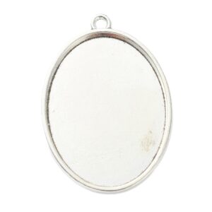 Podloga za medaljon, legura, 48x34x3,5 mm, podloga 40,5x30,5 mm, 1 kom
