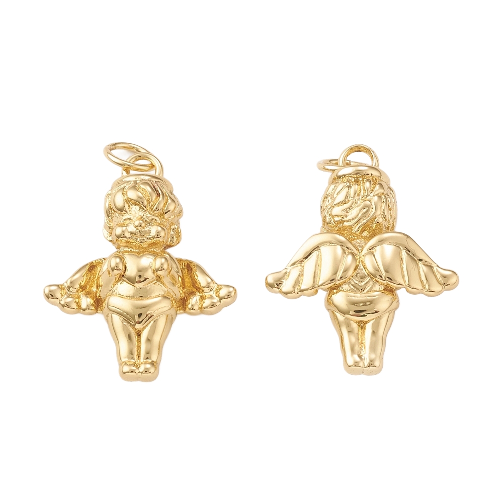 Privjesak Anđeo, mjed, pozlata 18K zlatom, 21x16,5x6 mm, bez nikla, kadmija i olova - Slika 2