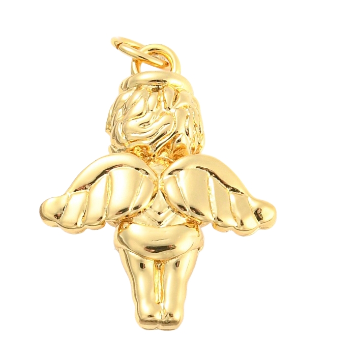 Privjesak Anđeo, mjed, pozlata 18K zlatom, 21x16,5x6 mm, bez nikla, kadmija i olova - Slika 6