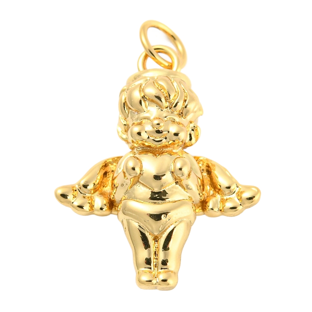 Privjesak Anđeo, mjed, pozlata 18K zlatom, 21x16,5x6 mm, bez nikla, kadmija i olova