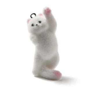 Privjesak Fluffy Mačka, 3 d, 1 kom, od resina s kopčom od nehrđajućeg čelika vel 5x3 mm, vel 40x17x16 mm