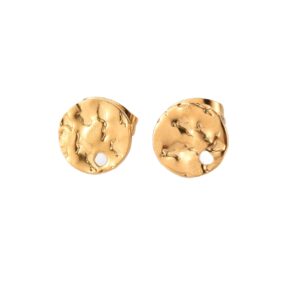 Kopča za naušnice, nehrđajući čelik pozlata 18K zlatom, 8 mm, 2 kom, SS304