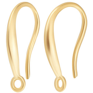 Naušnice mjed, pozlata 24K zlatom, 16 mm, bez nikla, kadmija i olova