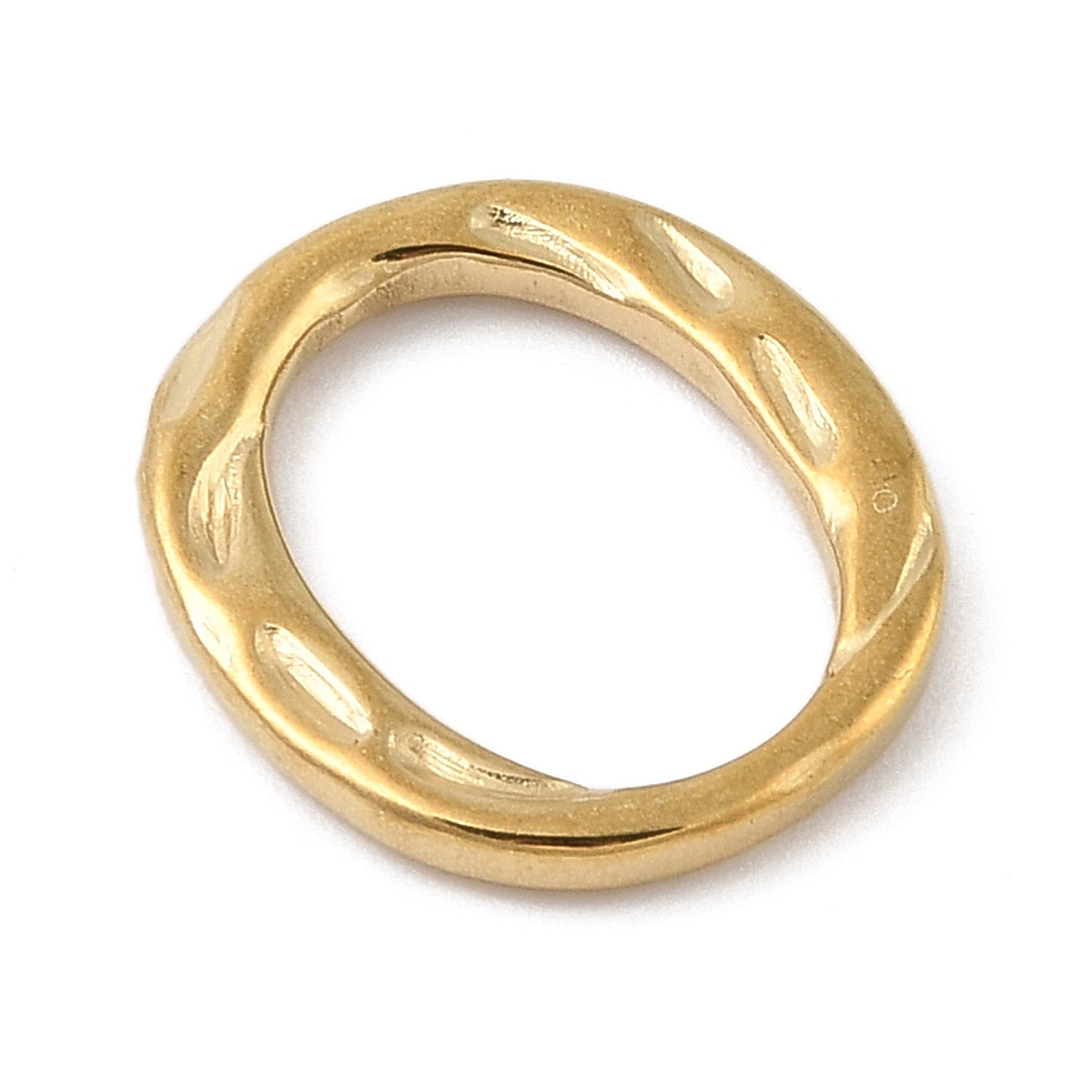 Privjesak - konektor oval, nehrđajući čelik, pozlata 18K zlatom 17,5x16x2 mm, 1 kom - Slika 3