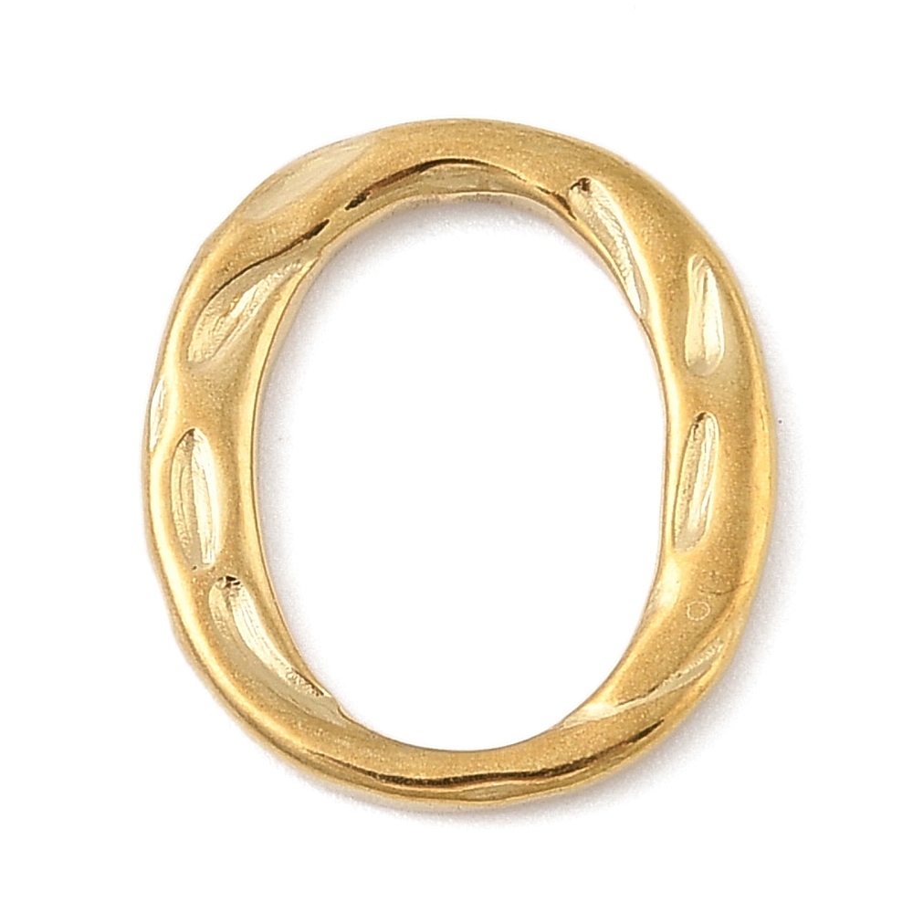Privjesak - konektor oval, nehrđajući čelik, pozlata 18K zlatom 17,5x16x2 mm, 1 kom - Slika 2