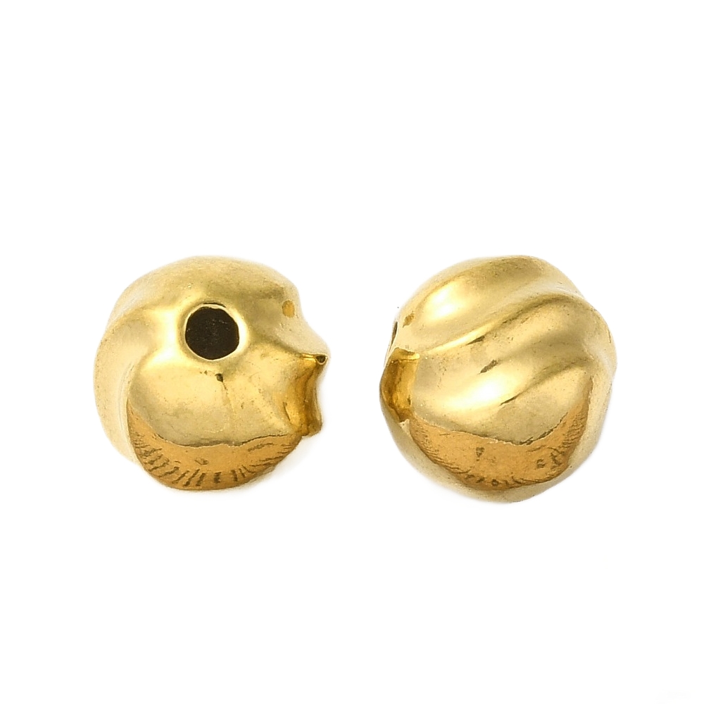 Privjesak-perlica Bumpy nehrđajući čelik 10 mm , rupa: 2 mm, boja zlatna SS55 - Slika 2