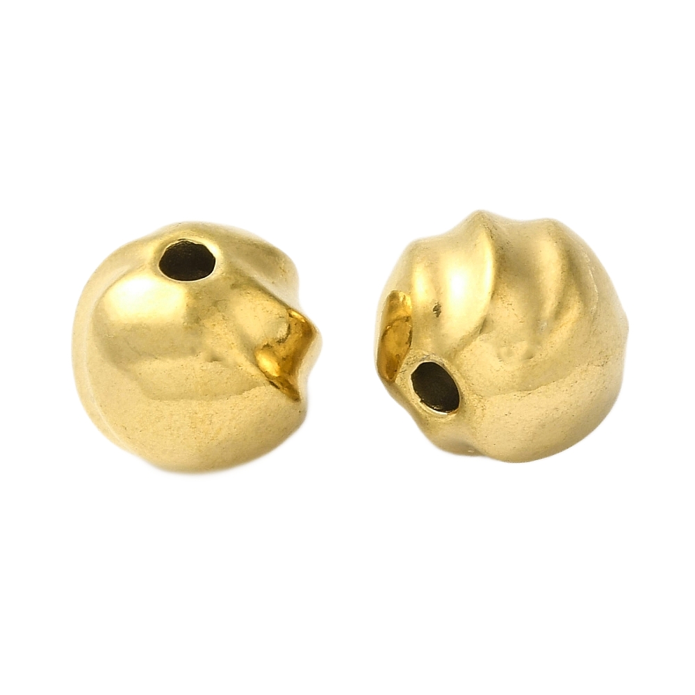 Privjesak-perlica Bumpy nehrđajući čelik 10 mm , rupa: 2 mm, boja zlatna SS55