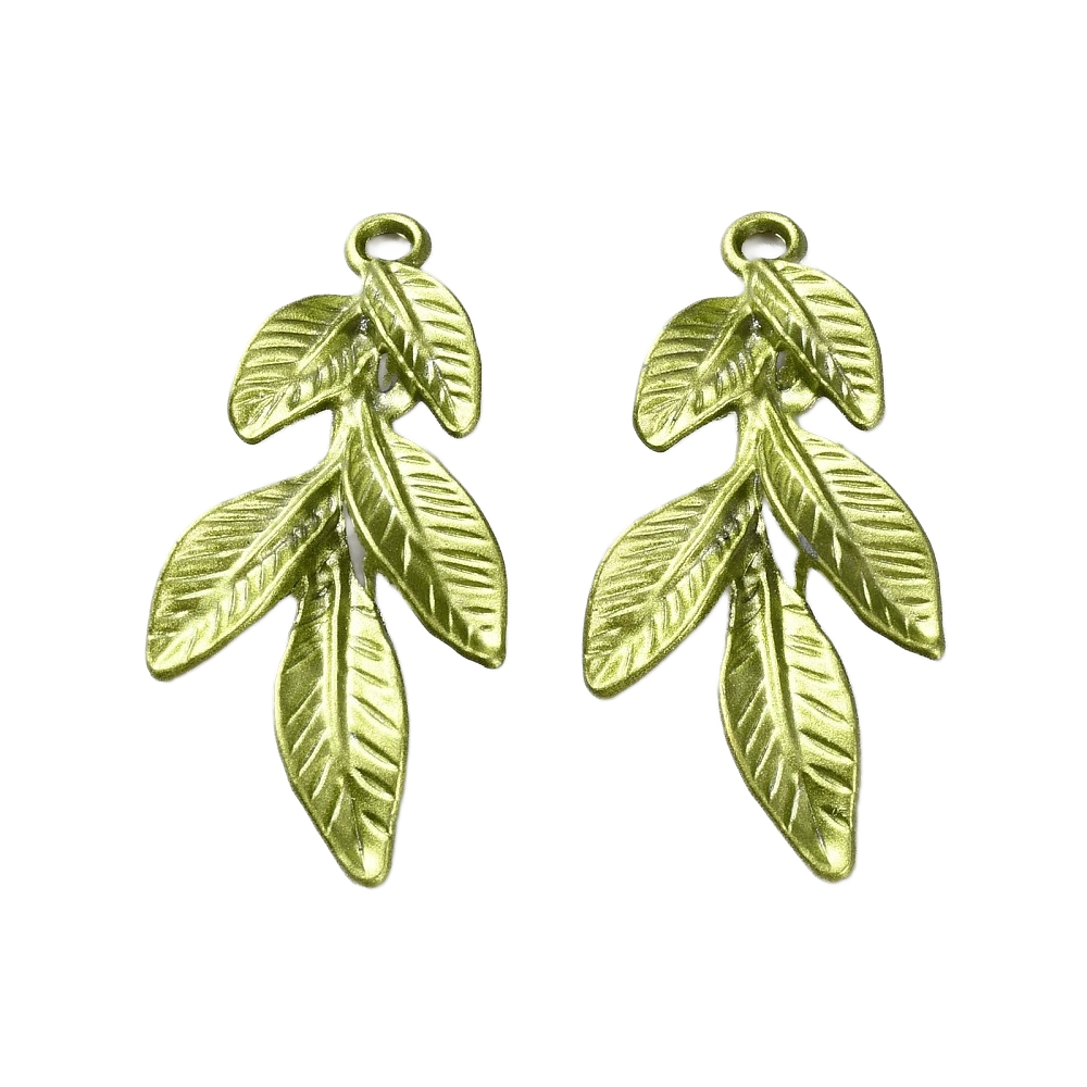 Privjesak List boja: metalik zelena, bez nikla, kadmija i olova, 46x22,5x5 mm, 1 kom - Slika 2
