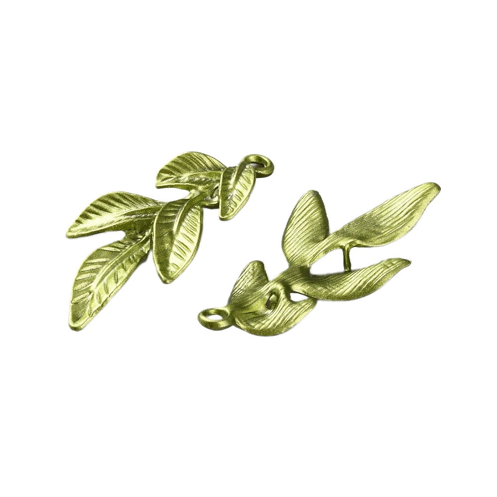 Privjesak List boja: metalik zelena, bez nikla, kadmija i olova, 46x22,5x5 mm, 1 kom - Slika 3