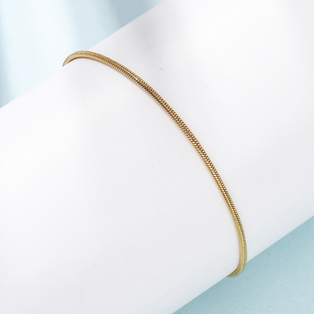 Narukvica snake, nehrđajući čelik, pozlata 18K zlatom, duž.17 cm, debljine 1.2mm, s kopčom - Slika 3
