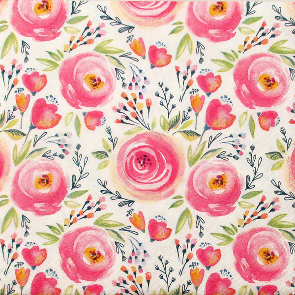 Salveta Watercolour Painted Flowers C11