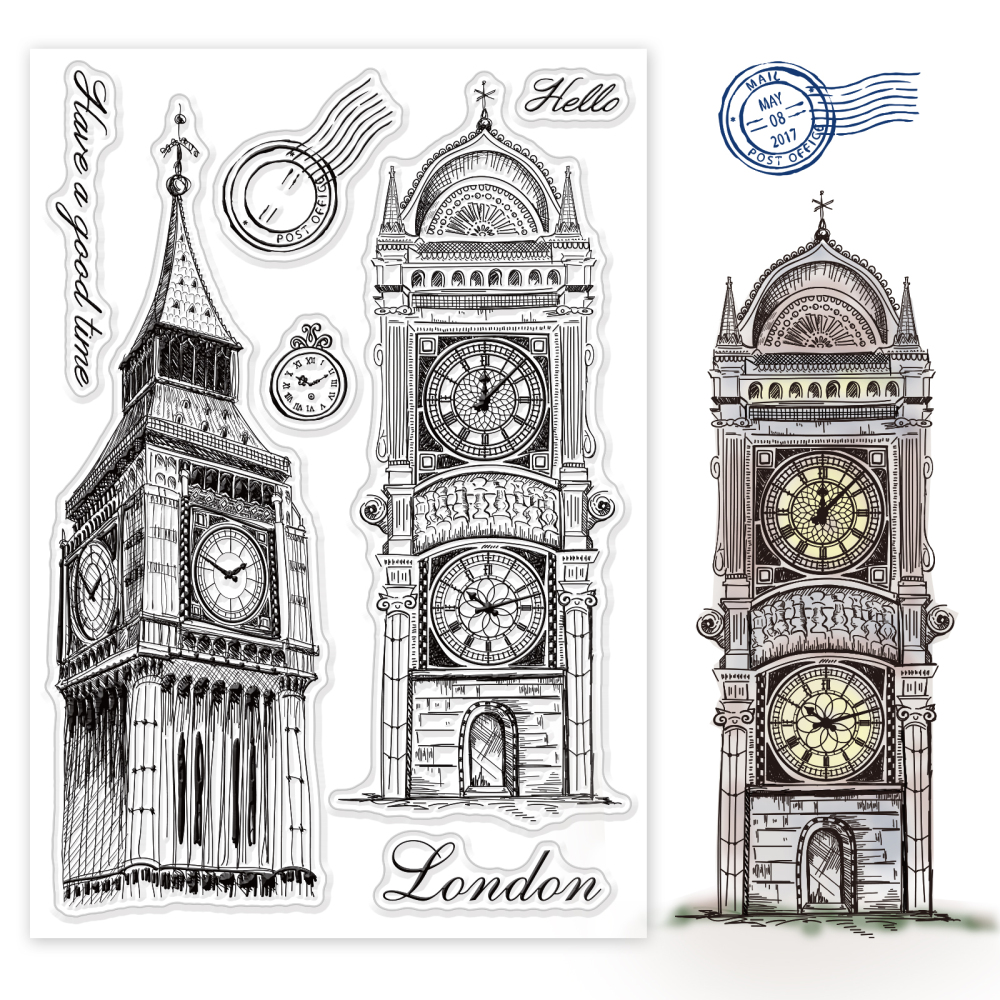 Stambilj silikonski Hello London vel 11 x 16 cm, 7 motiva