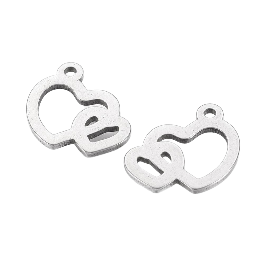 Privjesak "Srca" SS304  11x10x1 mm 4 kom, SS21