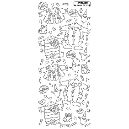 Naljepnice konture,srebrene