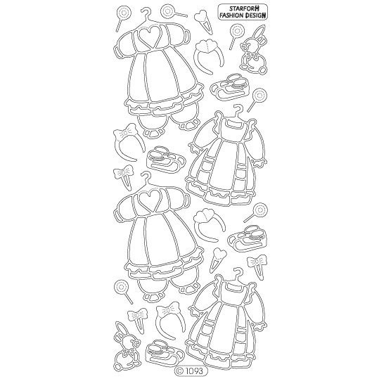 Naljepnice konture,srebrene