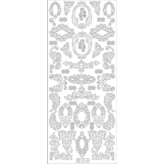 Naljepnice konture,srebrna