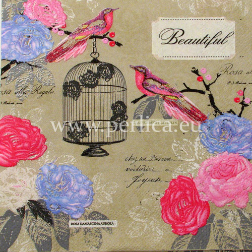Salveta "Birdcage in Romantic garden" R1