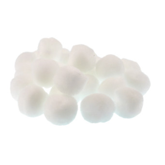 Pompon 15 mm 60 kom, bijeli