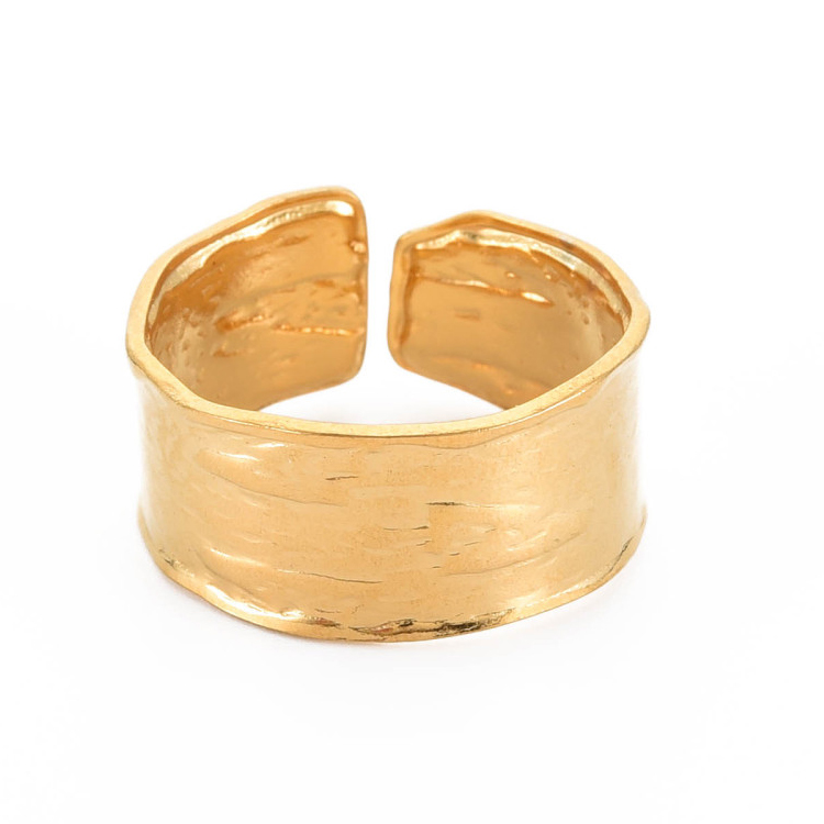 Prsten SS304, vel 9 1/4 - 19,1 mm, pozlata 18 kar.zlatom