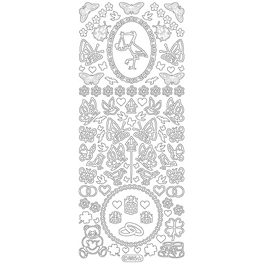 Naljepnice konture,roza