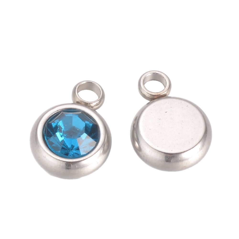 Privjesak SS304 8,5x5,5x3 mm, 2 kom, boja: sapphire SS10