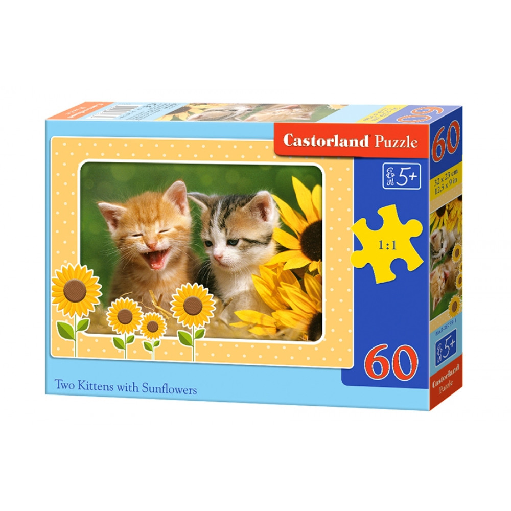 Puzzle 60 el. "Two Kittens with Sunflower" PA2