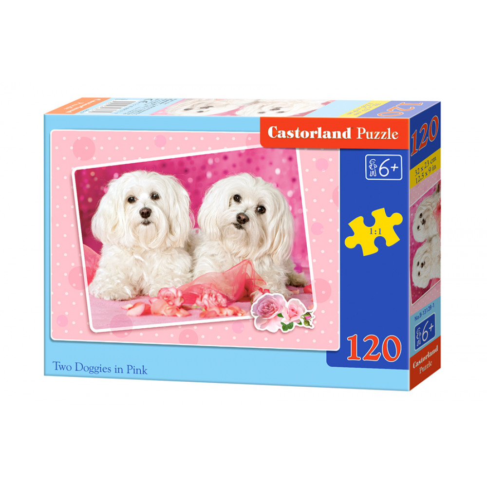 Puzzle 120 el. "Two doggies in Pink" PA2
