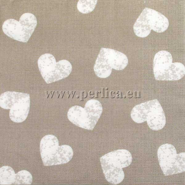 Salvete Fashion hearts taupe wh, G28