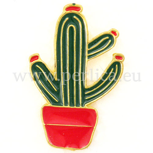 Broš "Kaktus" 31x21x1,5 mm, 1 kom, EM3