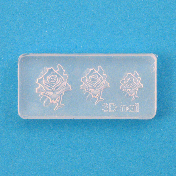 Kalup silikonski Nail Art Tri ruže 20x40x6 mm, KAL51