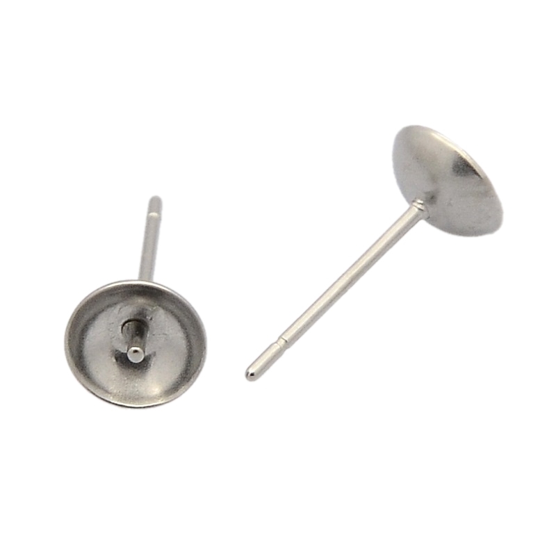 Kopča za naušnice s klipom SS304, perla 6 mm, 6 kom,SS5