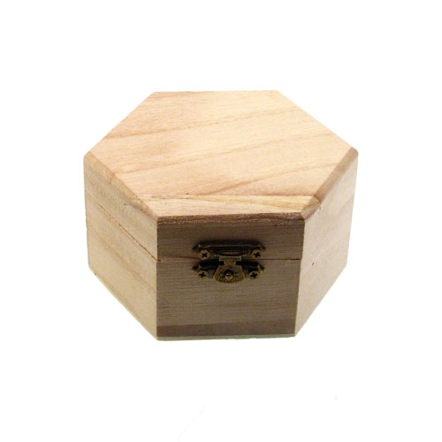 Kutija drvena sestougana 11,7x9,2x5,7 cm