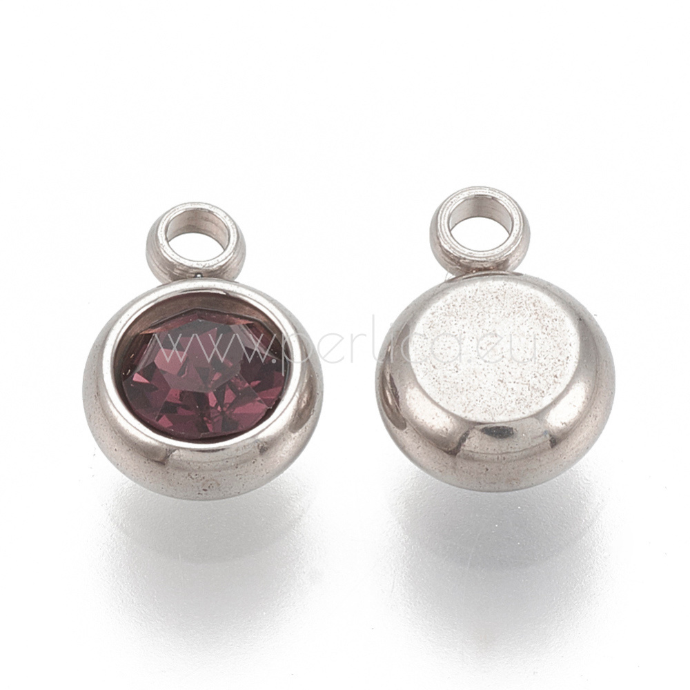 Privjesak SS304 8,5x5,5x3 mm, d.violet, 2 kom,SS10