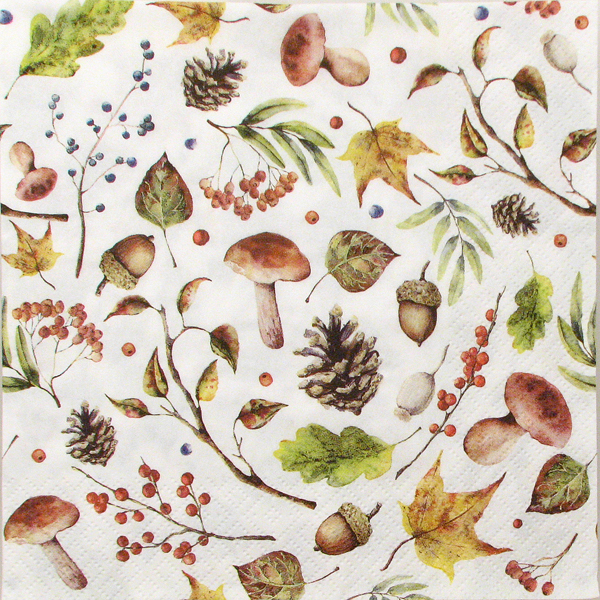Salveta "Autumn forest" white, CJ5