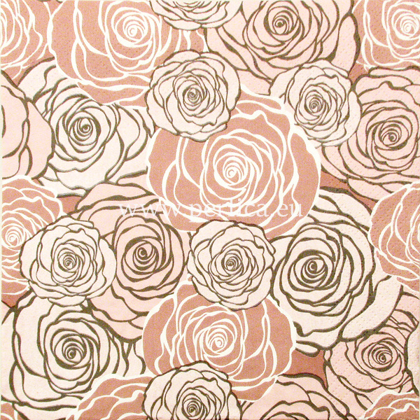 Salveta Graphic roses pattern pink G39