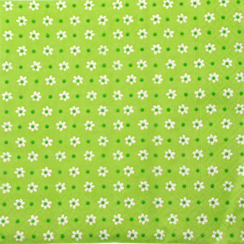 Salveta "Small flowers green" G31