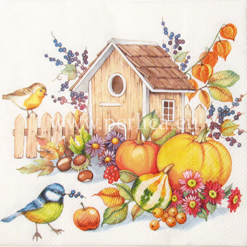 Salveta "Autumn birdhouse" CJ7