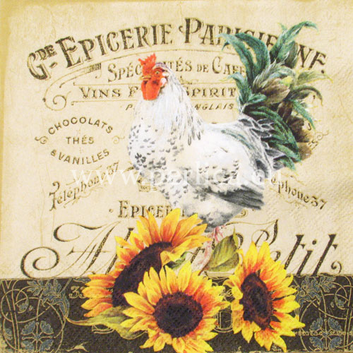 Salveta "Rooster and sunflowers" CJ7