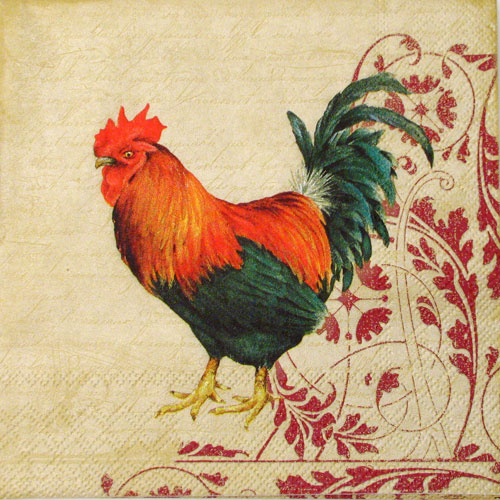 Salveta "Rooster and ornaments" PT4