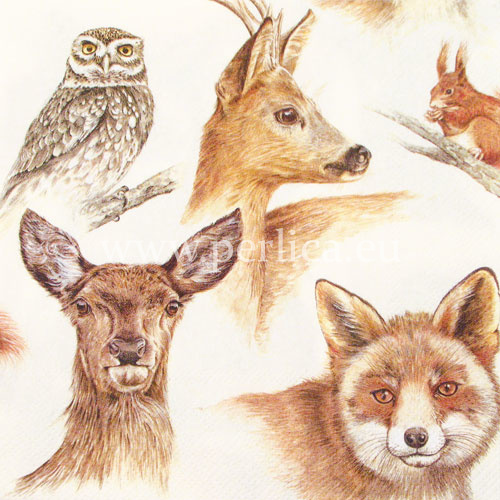 Salveta "Forest Animals" creme,ZS15