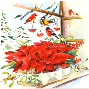 Salveta Basket with Poinsettia  BZ14