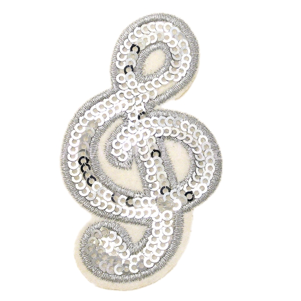Tekstilna zakrpa Violinski kljuc 5 x 8 cm, ZK2