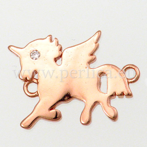Konektor Unicorn 12 x 9 mm , rose gold,AAA grade, CZ1