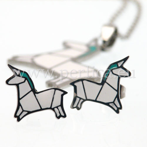 Komplet "Komplet Unicorn modern " ogrlica i nausnice, inox CHR2