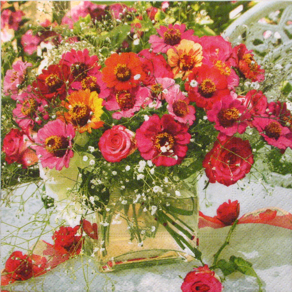 Salveta Garden Zinnias" C59