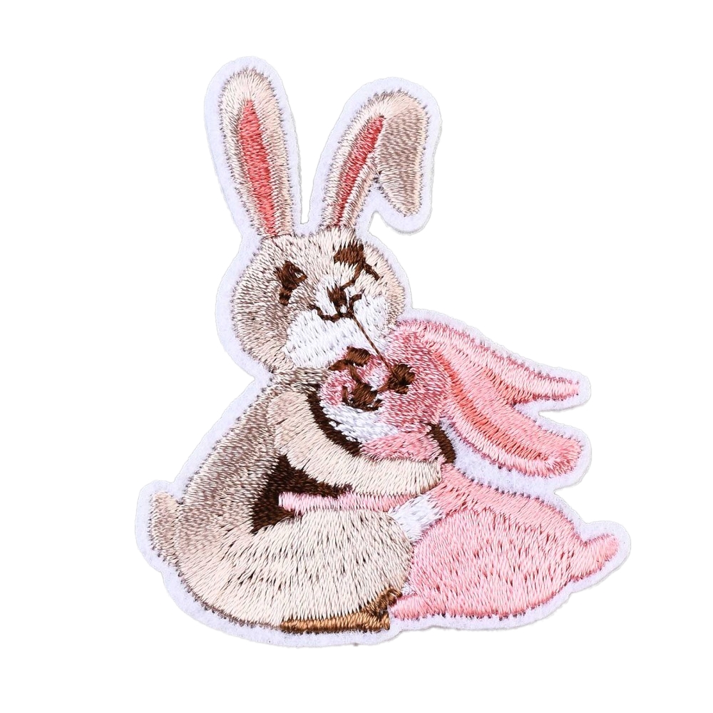 Tekstilna zakrpa Ljubav 2 zeca vel 6,5x5,0 cm, ZK10