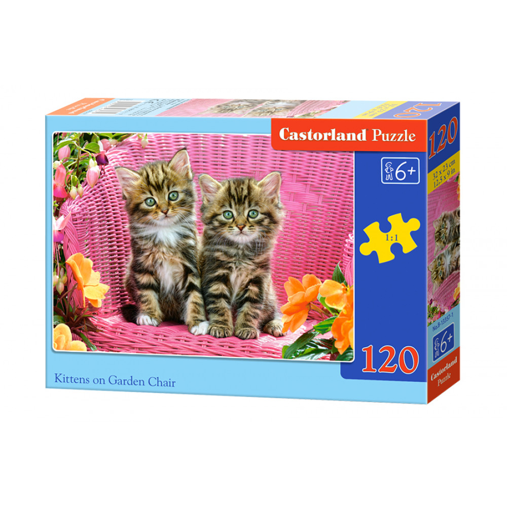 Puzzle 120 el. "Kittens on Garden Chair"" PA2