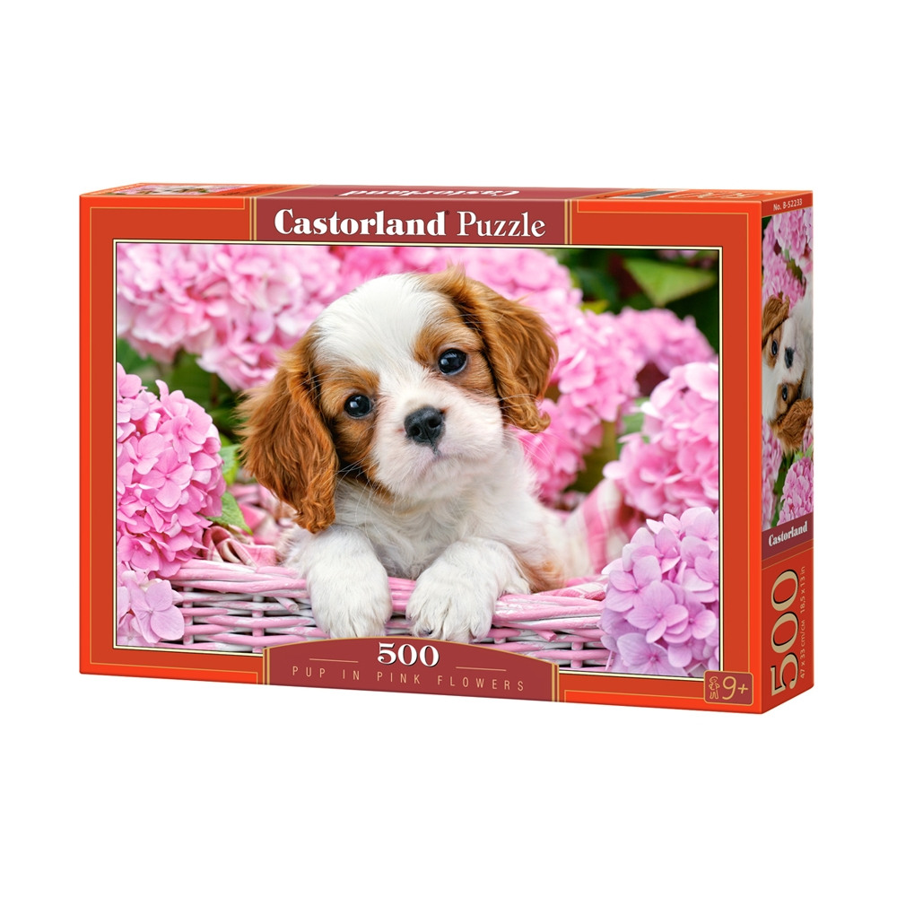 Puzzle 500 el. "Pup in Pink flowers" PA2