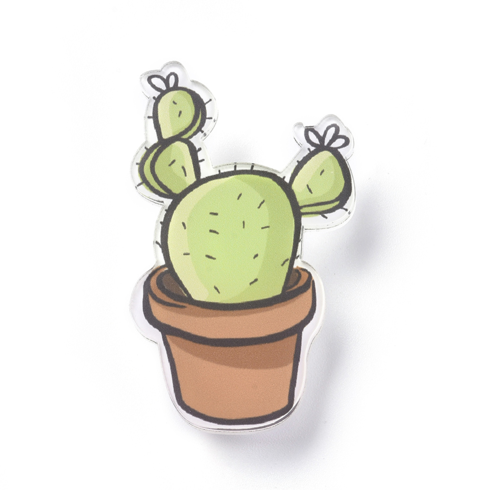 Broš Cactus green vel  47x28x2 mm, 1 kom ,MD62