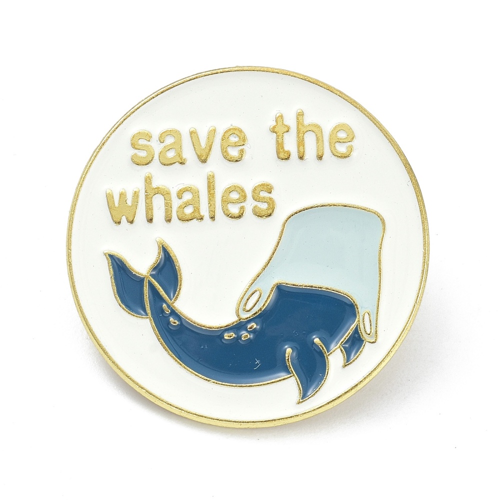 Broš Save the Whales vel 26x2 mm, iglica 1,2 mm  MD61